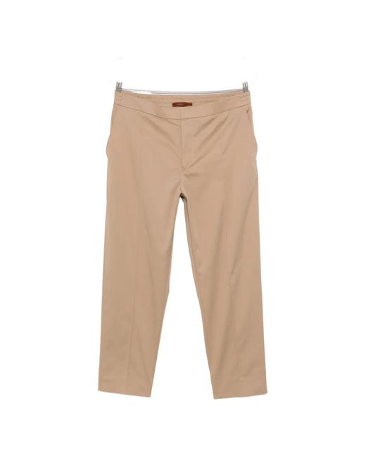 Zegna Natural Elasticated-Waistband Tailored Trousers for men