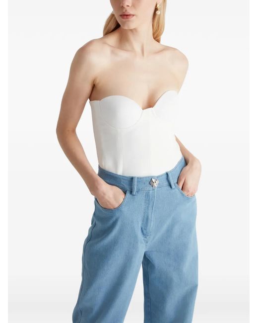 Violante Nessi Blue Lily Jeans Hexagonal Pocket Straight-Leg Jeans