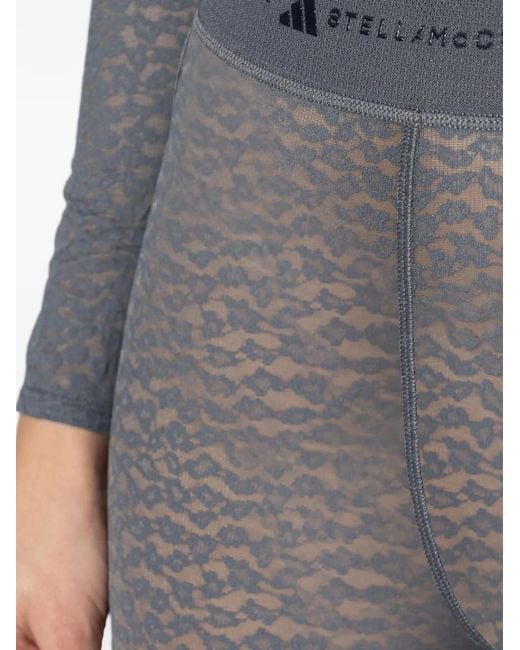 Adidas By Stella McCartney Blue Printed Waistband Leggings