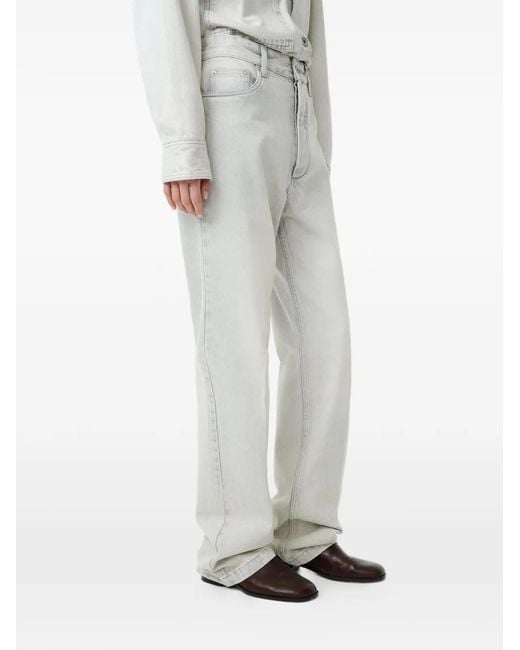 Studio Nicholson White Barra Five-Pocket Jeans
