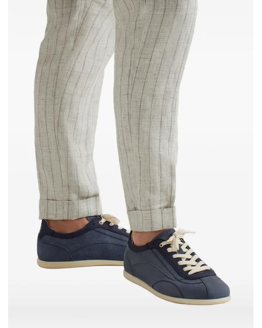 Brunello Cucinelli Blue Textured Suede Sneakers for men