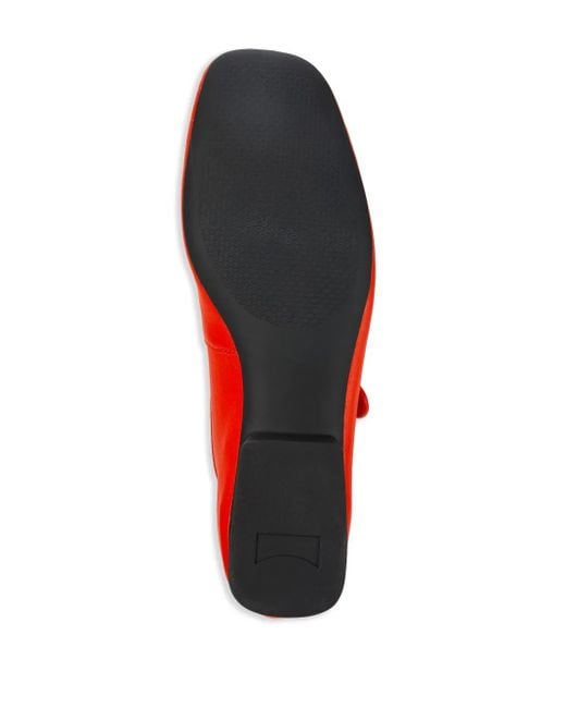 Camper Red Casi Myra Leather Ballerina Shoes