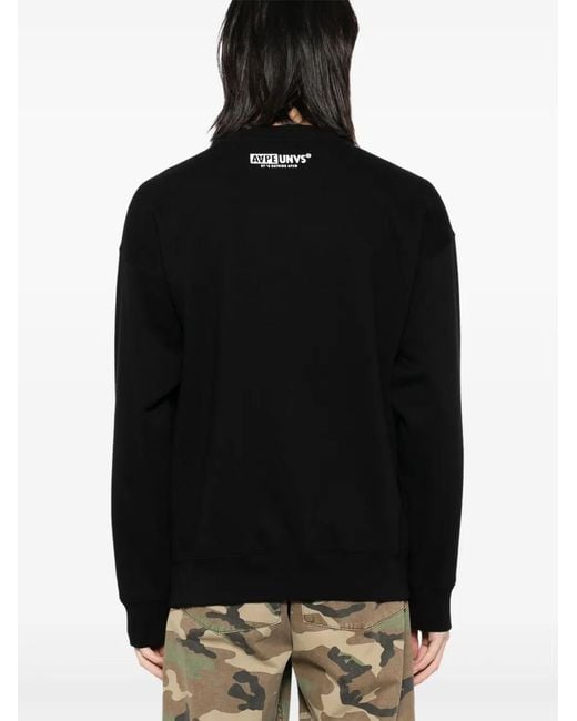Aape By A Bathing Ape Black Embossed Logo-Print Sweatshirt for men