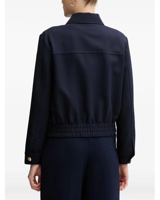 MARC AUREL Blue Flap-Pocket Zip Jacket