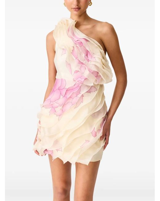 Elliatt Pink Rova Floral-Print Ruffled Mini Dress