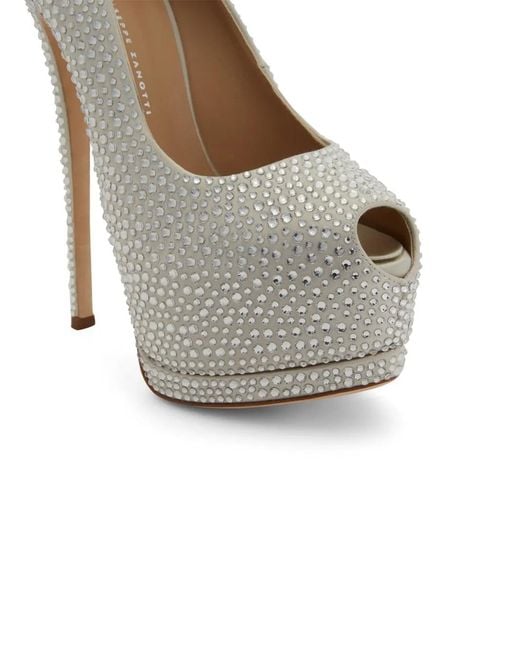 Giuseppe Zanotti Gray Sharon 140Mm Rhinestone-Embellished Pumps