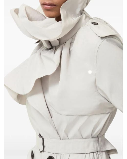 Burberry White Long Faille Clare Trench Coat