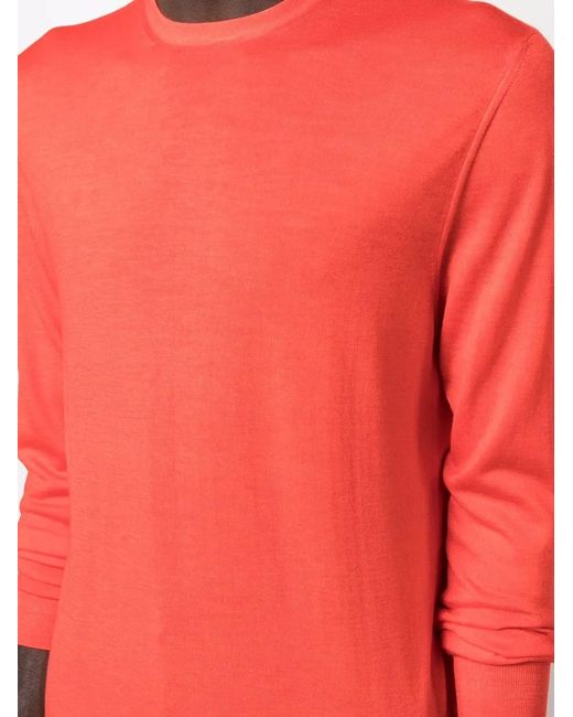Malo Pink Crew-Neck Rib-Trimmed Jumper for men