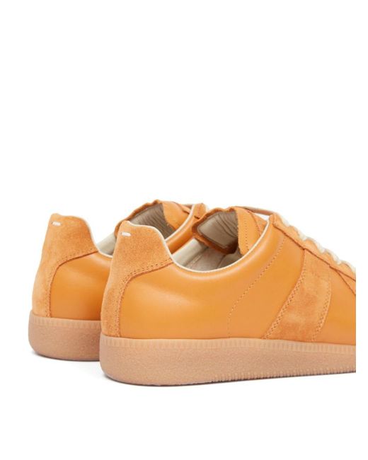 Maison Margiela Orange Replica Low-top Leather Sneakers