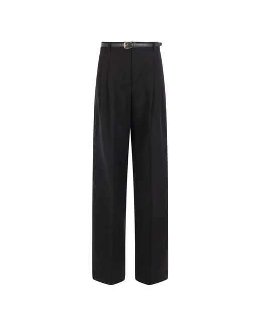 Max Mara Black Belted Pleated Trousers