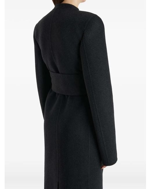 Khaite Black Manteau Jelson À Taille Ceinturée