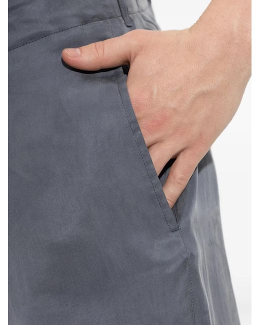Giorgio Armani Gray Flat-Front Wide-Leg Trousers for men