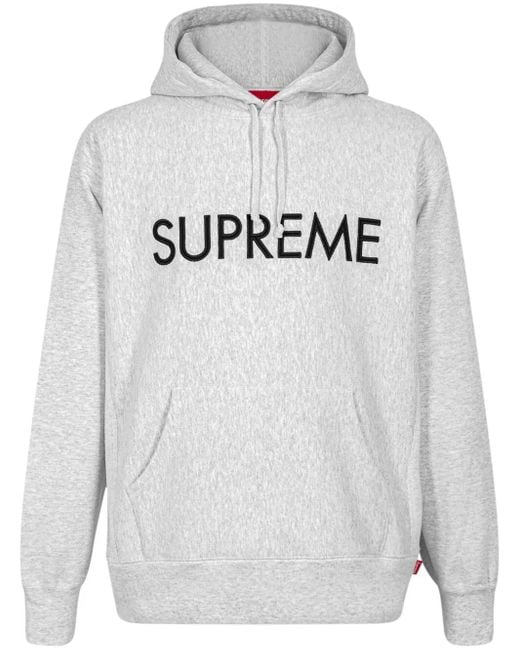 Supreme Gray Capital Logo Hoodie