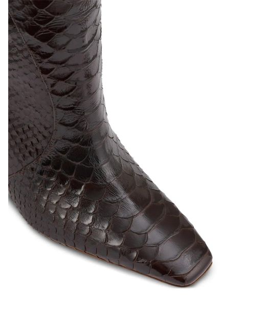 Malone Souliers Black Raven Snake-Effect Leather Boots