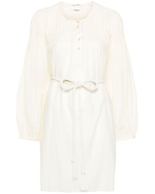 Vestido corto Adeliani plisado Isabel Marant de color White