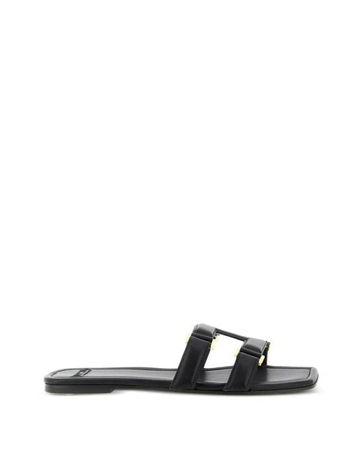 Elisabetta Franchi White Flat Nappa Leather Sandals