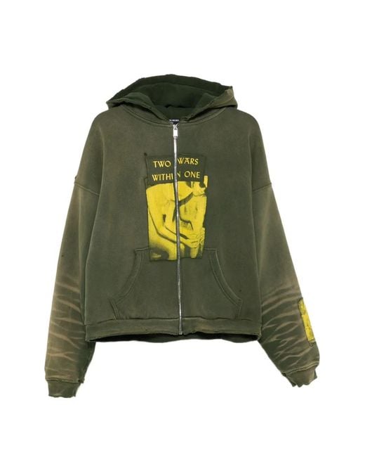 Enfants Riches Deprimes Green Graphic Zip-Up Hoodie for men