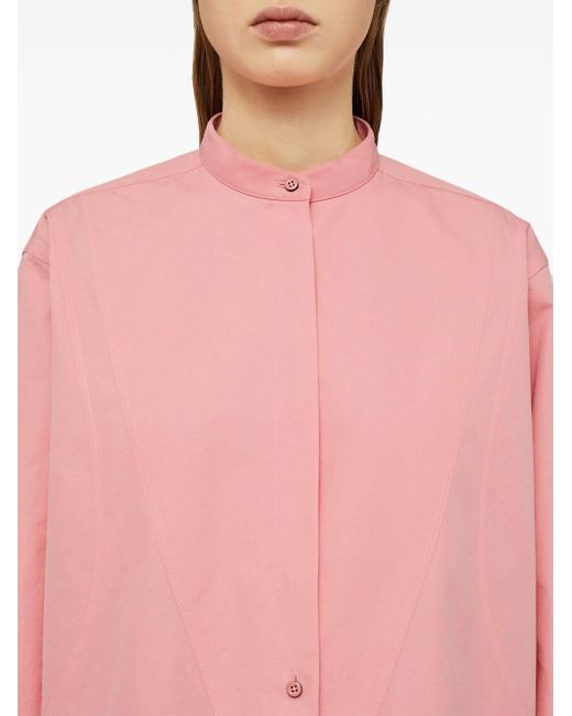 Camisa con cuello italiano Jil Sander de color Pink