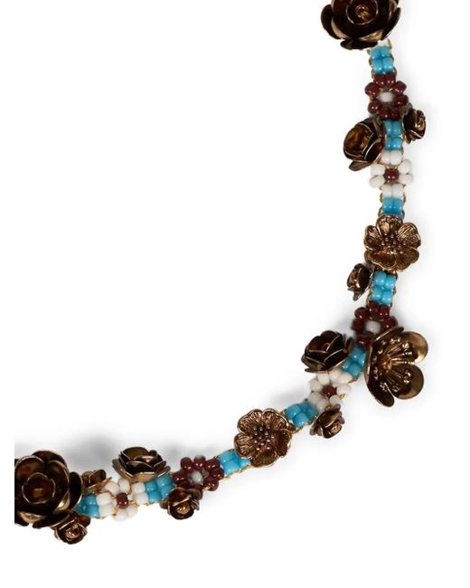 Etro Multicolor Beaded Rose Necklace