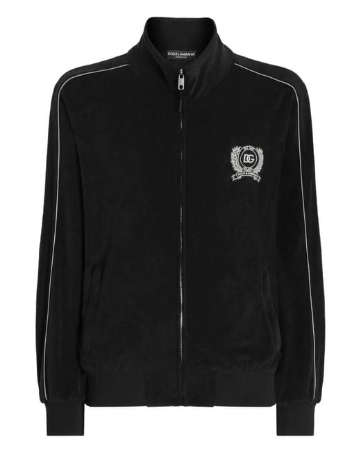 Dolce & Gabbana Black Zip-Up Sweatshirt for men
