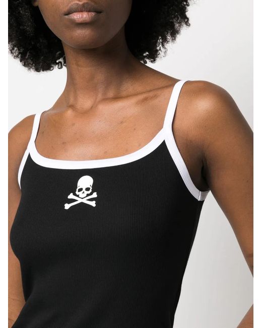 Philipp Plein Black Skull-Print Tank Top