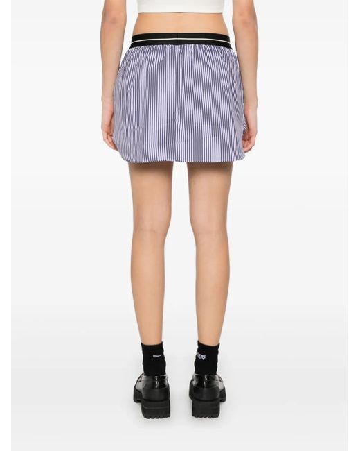 Palm Angels Blue Striped Mini Skirt