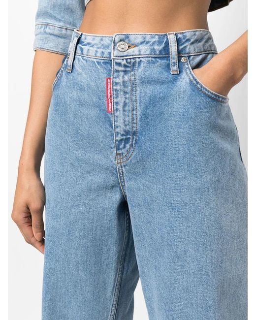 Moschino Blue High-Waisted Wide-Leg Jeans