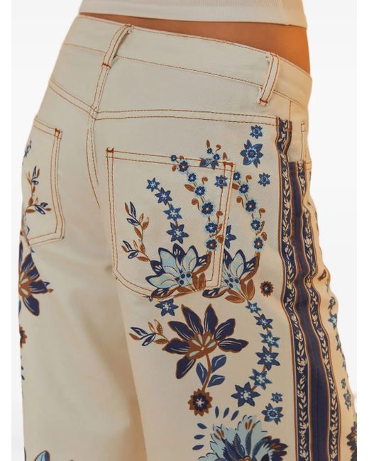 Pantaloni Con Stampa Encanto Tropical di Farm Rio in Blue
