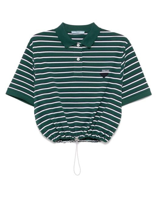 Prada Gestreepte Polotop in het Green