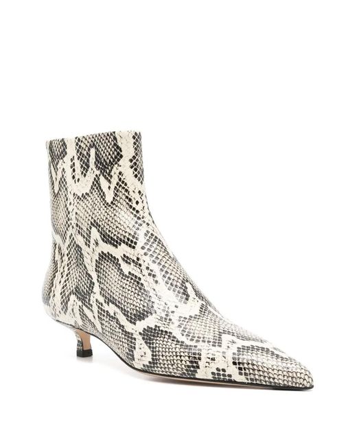 Aeyde White Sofie Snake Print Calf Leather Shoes