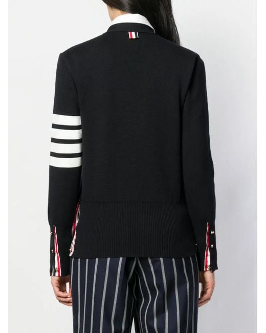 Thom Browne Blue Striped Sleeve Cardigan