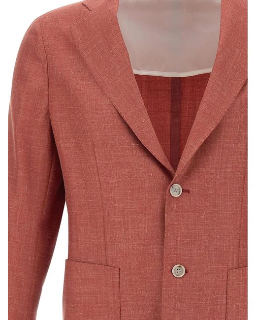 Barba Napoli Red Easy J Mono Lapel Blazer for men
