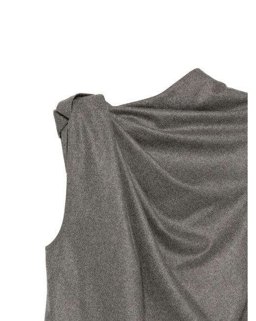 Petar Petrov Gray Draped Wool Top