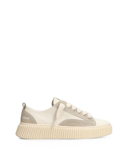 Rhun Natural Panelled Fluted-Sole Sneakers for men