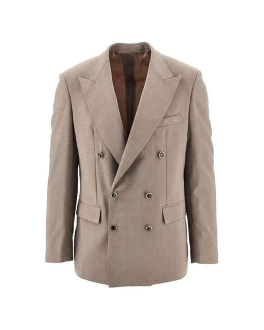 MARSĒM Gray Blazer À Boutonnière Croisée for men