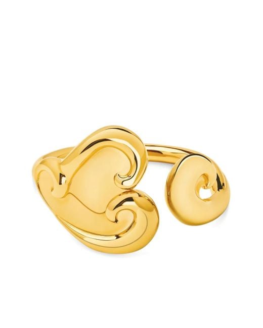 Oscar de la Renta Metallic Swirl Heart Cuff Bracelet