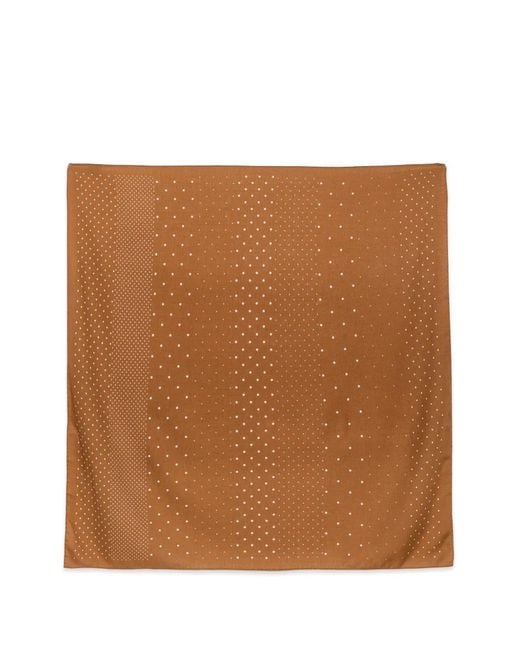 Destin Brown Polka-Dot Wool Scarf