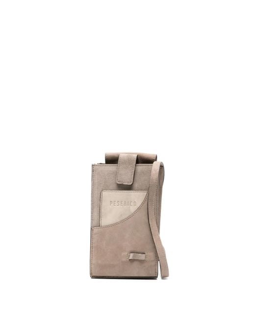 Peserico White Suede Pocket Mini Bag
