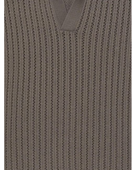 Dell'Oglio Gray Openwork Sweater for men