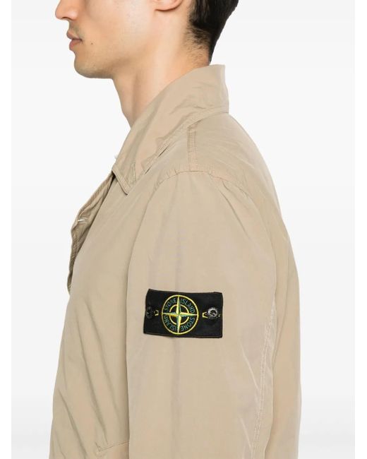 メンズ Stone Island コンパスバッジ ジャケット Natural