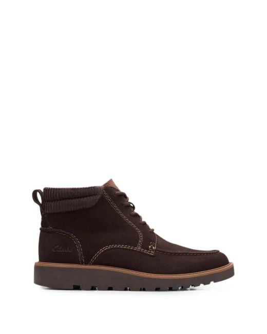 Clarks Brown Barnes Mid Lace-Up Boots for men