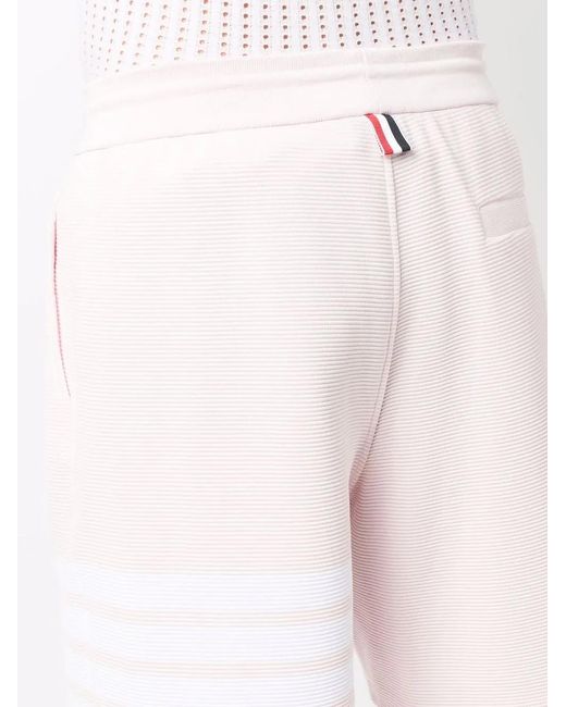 Thom Browne Pink Ottoman 4-Bar Track Shorts for men