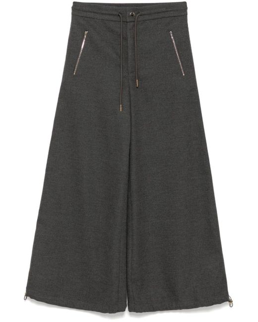 Cynthia Rowley Gray Flannel Wide-Leg Pants