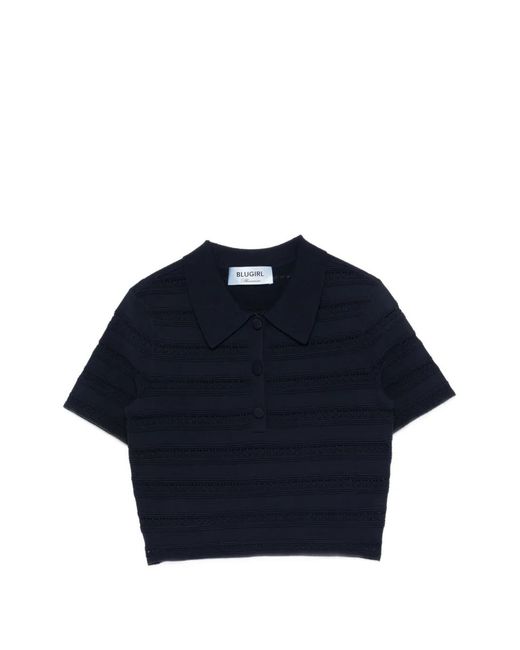 Blugirl Blumarine Blue Short-Sleeves Polo Shirt