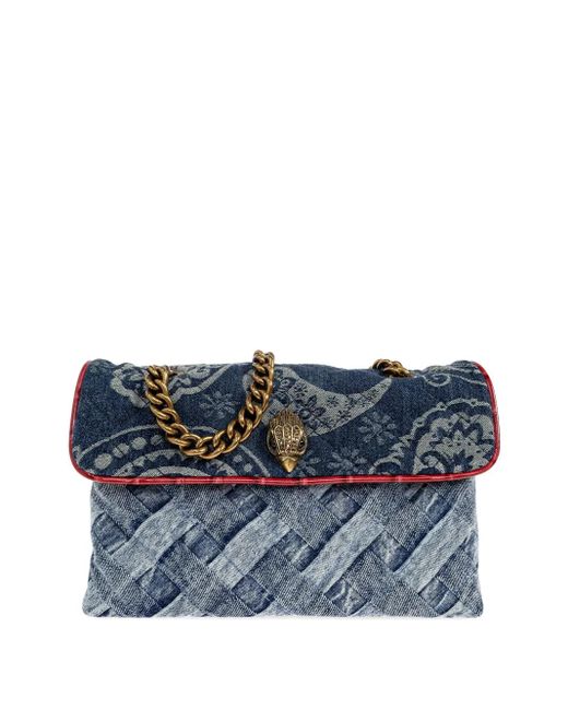 Kurt Geiger Kensington Schoudertas Met Paisley-Print En Ketting in het Blue