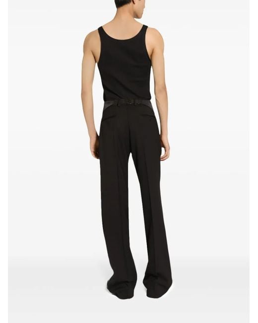 Dolce & Gabbana Black Logo Embroidery Tank Top for men