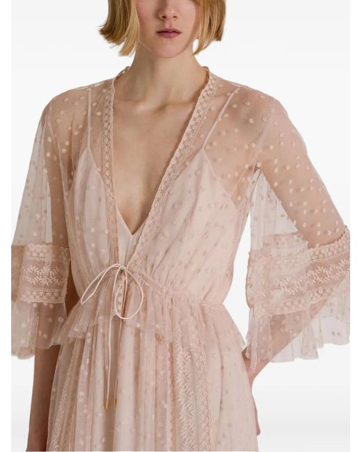 Alberta Ferretti White Embroidered Maxi Dress