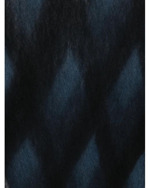 Botto Giuseppe Blue Argyle-Pattern Scarf
