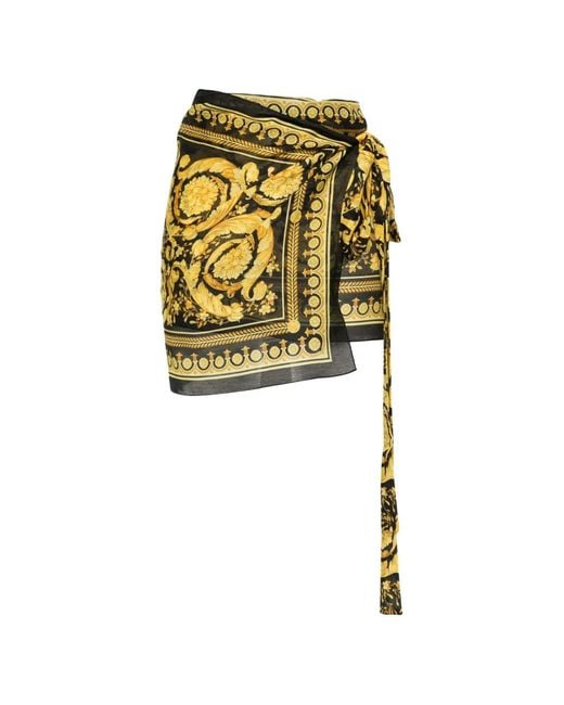 Versace Black Barocco Beach Cover-Up