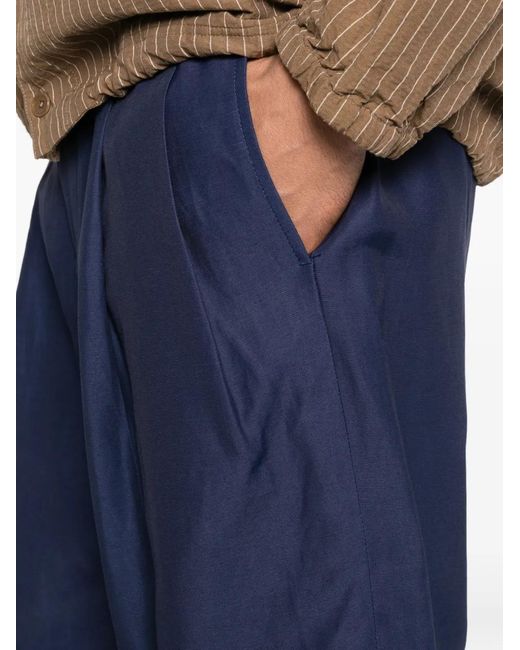 Laneus Blue Pleated Shorts for men